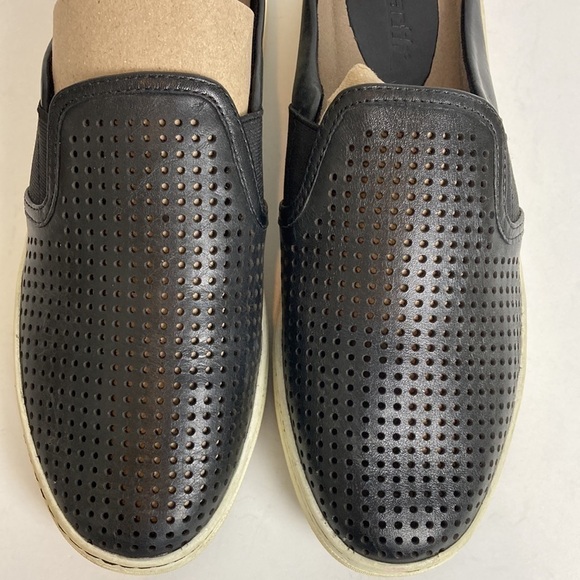 EARTH Zest Black Leather Slip-On Perforated Slides Size 9 Comfort Walking Summer - Picture 12 of 16